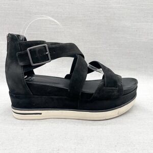 Eileen‎ Fisher Shoes Womens 9.5 Boost Sandals Black Strappy Platform Wedge Heels